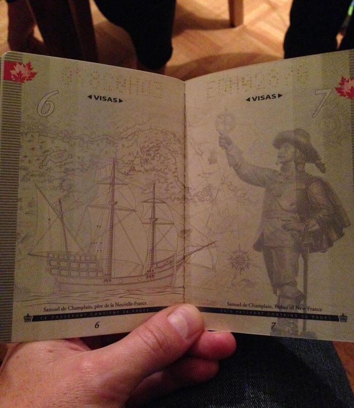 Passeport canadien images lumière ultraviolet