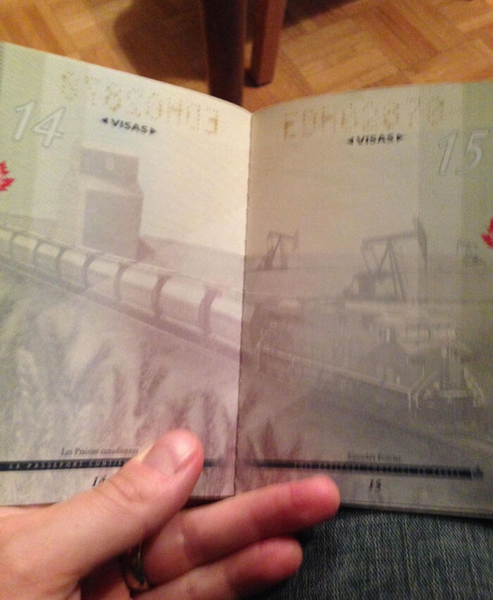 Passeport canadien images lumière ultraviolet