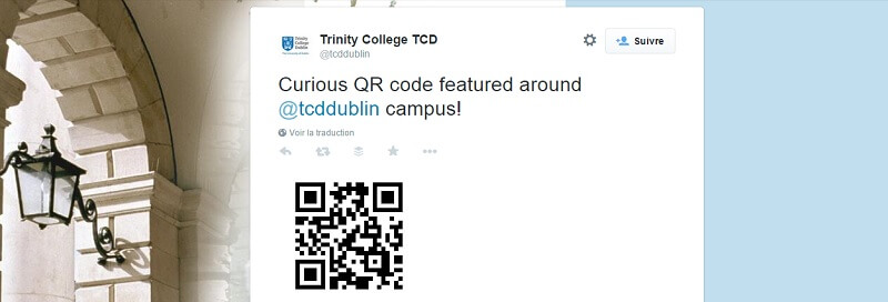 QR code, Trinity College, Dublin