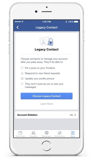 Facebook après la mort, décès