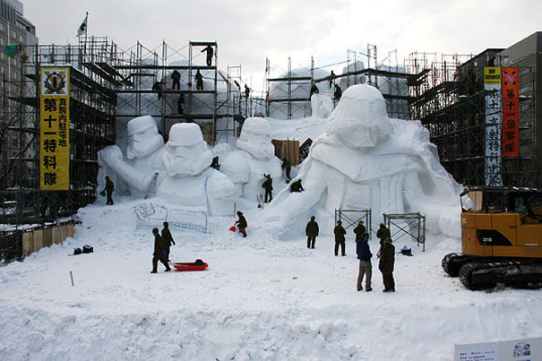Sculptures sur neige, Star Wars, Sapporo, Japon