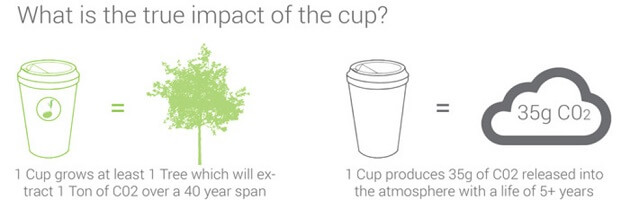 Tasse à café jetable pour planter des arbres