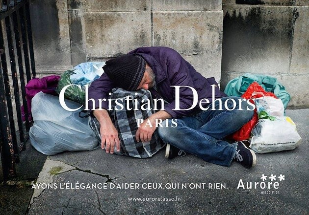 Association Aurore, Sans-abri, marques de luxe, nom détourné