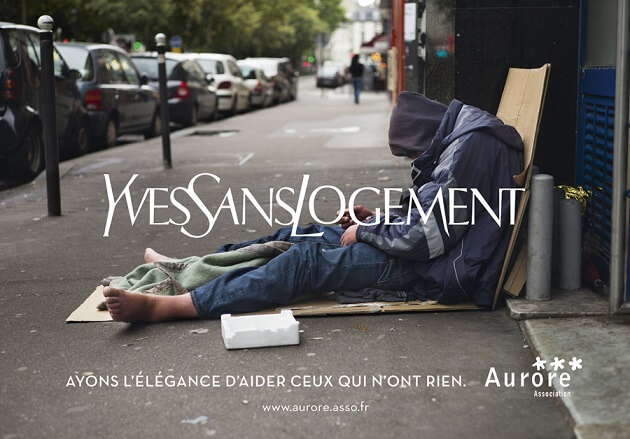Association Aurore, Sans-abri, marques de luxe, nom détourné
