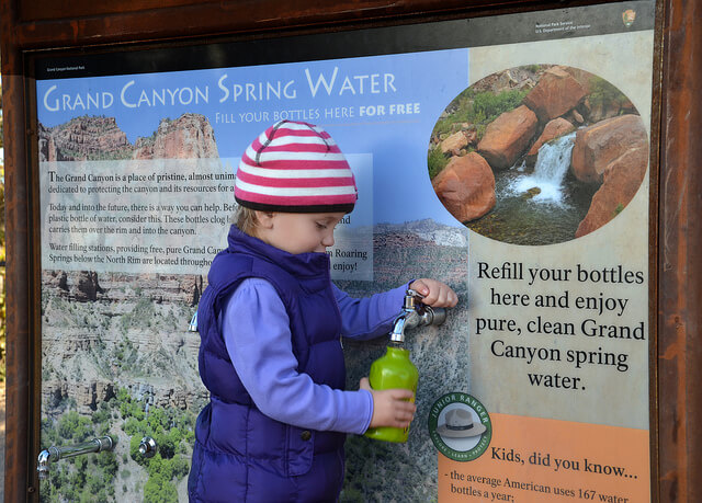 Bouteille plastique, parcs nationaux, Etats-Unis