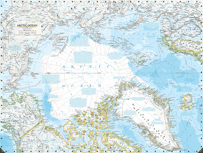 Carte National Geographique, calotte polaire fonte