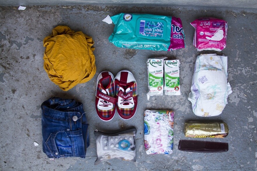 réfugiés, migrants, sac, photos