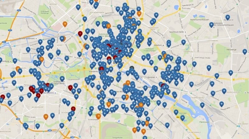 Carte des startups de Berlin