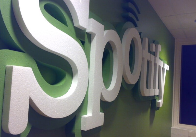 logo de Spotify dans les quartiers généraux