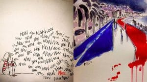 De puissants dessins rendent hommage aux victimes de Nice Dessins hommage attentat de Nice