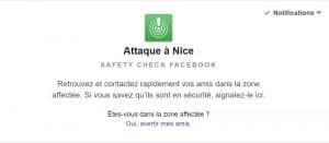 Safety Check, Facebook, attentat de Nice