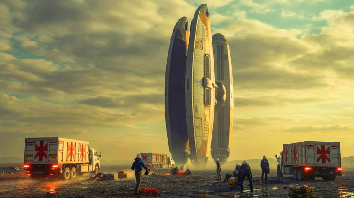 Illustration de la fusée Rocket Cargo en cours de lancement, générée par intelligence artificielle.