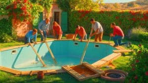 « C’est la fin des piscines ! » : le choc climatique force des milliers de Français à détruire leurs bassins pour sauver l’été 2025 Illustration de l'interdiction des piscines privées en France pour préserver les ressources en eau, générée par intelligence artificielle.