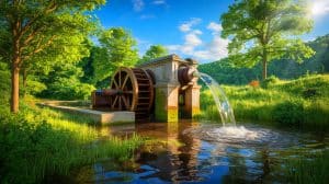 Cette invention française reléguée aux oubliettes depuis 229 ans pourrait « bouleverser les géants de l’énergie » avec son moteur écologique Illustration de l'utilisation du bélier hydraulique pour un pompage écologique et autonome de l'eau.