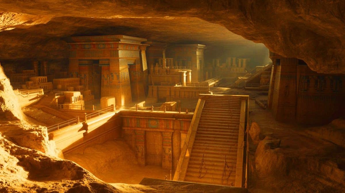 « Ils cachent la vérité » : découverte stupéfiante d’une cité secrète sous les pyramides plonge l’Égypte dans la polémique Illustration de la découverte controversée d'une cité secrète sous les pyramides de Gizeh.