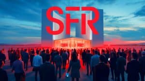 Illustration de la disparition de SFR et la redistribution de ses abonnés. Image réalisée par IA.