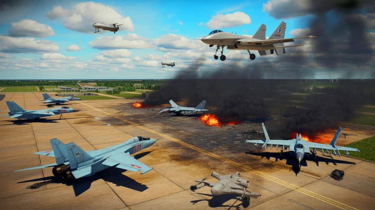 « L’Ukraine frappe au cœur » : des avions russes à missiles hypersoniques détruits sur leur base, Moscou humilié Illustration de la destruction d'avions russes par l'Ukraine sur une base aérienne.