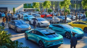 Illustration de la réduction des aides pour l'achat de véhicules électriques en France en 2025.