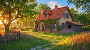 « J’y vis comme dans un conte de fées » : Chantal Lauby dévoile sa maison spectaculaire à Auzon, un refuge inattendu plein de surprises Illustration de Chantal Lauby dans sa maison à Auzon, reflétant ses souvenirs d'enfance. Image réalisée par IA.