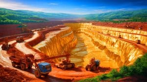 « Un gisement d’or inimaginable » : cette découverte de 75 milliards d’euros déclenche la ruée la plus incroyable du XXIe siècle, surpassant le pétrole en valeur Illustration de la découverte d'un gisement d'or supergéant en Chine. Image réalisée par IA.