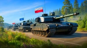 Une menace imminente aux portes de la Russie : ces redoutables chars K2 Black Panther bouleversent l’équilibre militaire dans l’Est européen avec leur puissance inégalée Illustration de la Pologne renforçant sa défense avec des chars K2 Black Panther sud-coréens. Image réalisée par IA.
