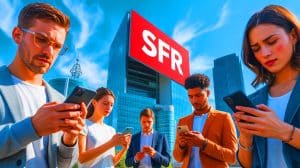 Illustration de l'effondrement imminent de l'opérateur télécom SFR et de ses conséquences pour les abonnés. Image réalisée par IA.