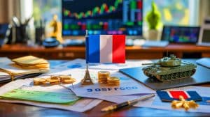 Illustration de l'utilisation potentielle de l'épargne des Français pour financer la défense nationale. Image réalisée par IA.