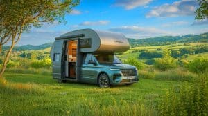 Ces erreurs désastreuses en camping-car : découvrez comment elles peuvent transformer votre rêve de vacances en cauchemar dès le départ Illustration de vacances en camping-car avec des paysages pittoresques. Image réalisée par IA.