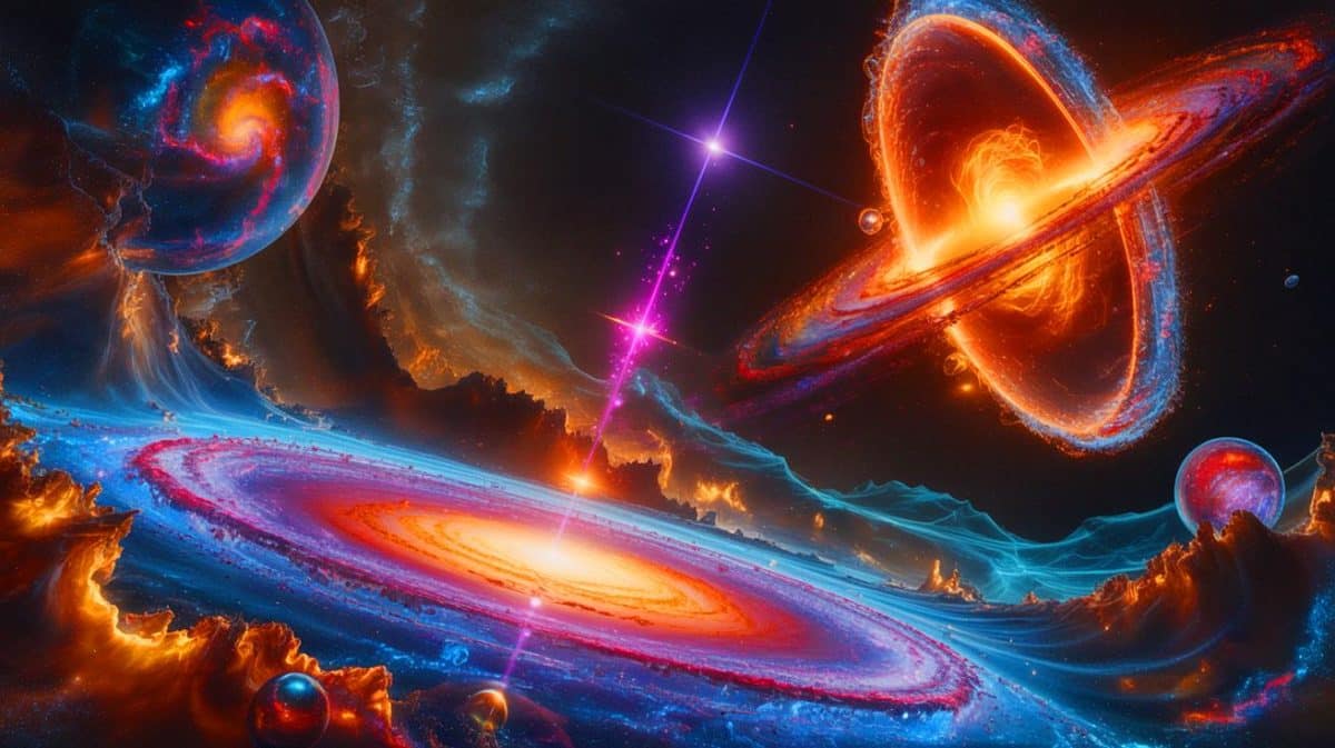 Illustration de l'hypothèse du faux vide et de son impact potentiel sur l'univers (création par IA, non réaliste). Crédit : Ideogram