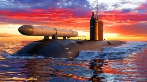 Cette menace oubliée refait surface : ce missile nucléaire américain va réintégrer les flottes sous-marines après 40 ans Illustration de la réintroduction d'un missile de croisière nucléaire lancé en mer par la marine américaine. Image réalisée par IA.