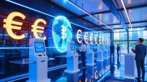 Illustration de la limitation des comptes courants à 3.000 euros et de l'euro numérique. Image réalisée par IA.
