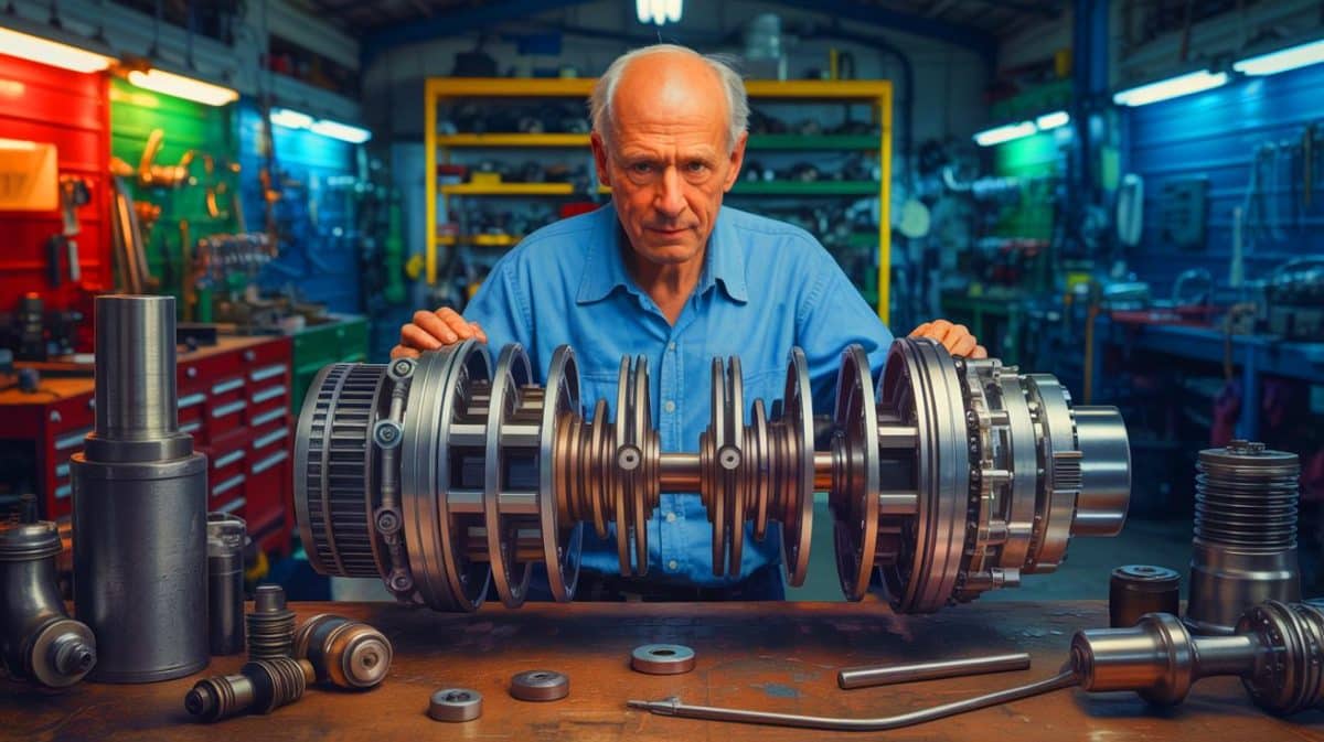 À 81 ans, cet inventeur bouleverse l’ingénierie : découvrez ce moteur sans vilebrequin qui défie les lois mécaniques et stupéfie le monde entier Illustration de l'invention d'un moteur sans vilebrequin par Maurice Saint-Germain. Image réalisée par IA.
