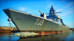 La peur s’installe : ce navire de guerre britannique de 5 700 tonnes doté de plus de 30 systèmes d’armement bouleverse l’équilibre des forces en Europe Illustration de la mise à l'eau du HMS Venturer, premier navire du programme de frégates Type 31. Image réalisée par IA.