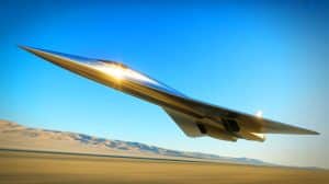 Illustration de l'avion hypersonique Quarterhorse Mk 1 lors de son premier vol sans pilote. Image réalisée par IA.