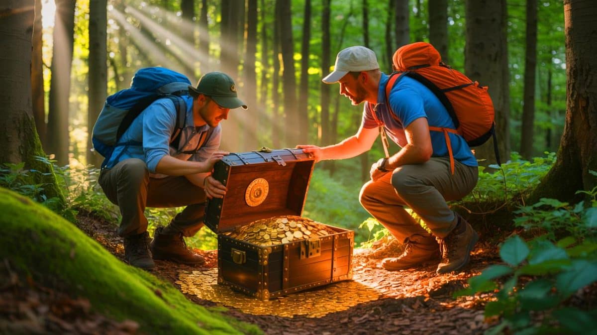 « 600 pièces d’or découvertes par hasard » : des randonneurs plongent la France dans une chasse au trésor folle et attisent les convoitises Illustration de la découverte d'un trésor de 600 pièces d'or par des randonneurs en République tchèque.