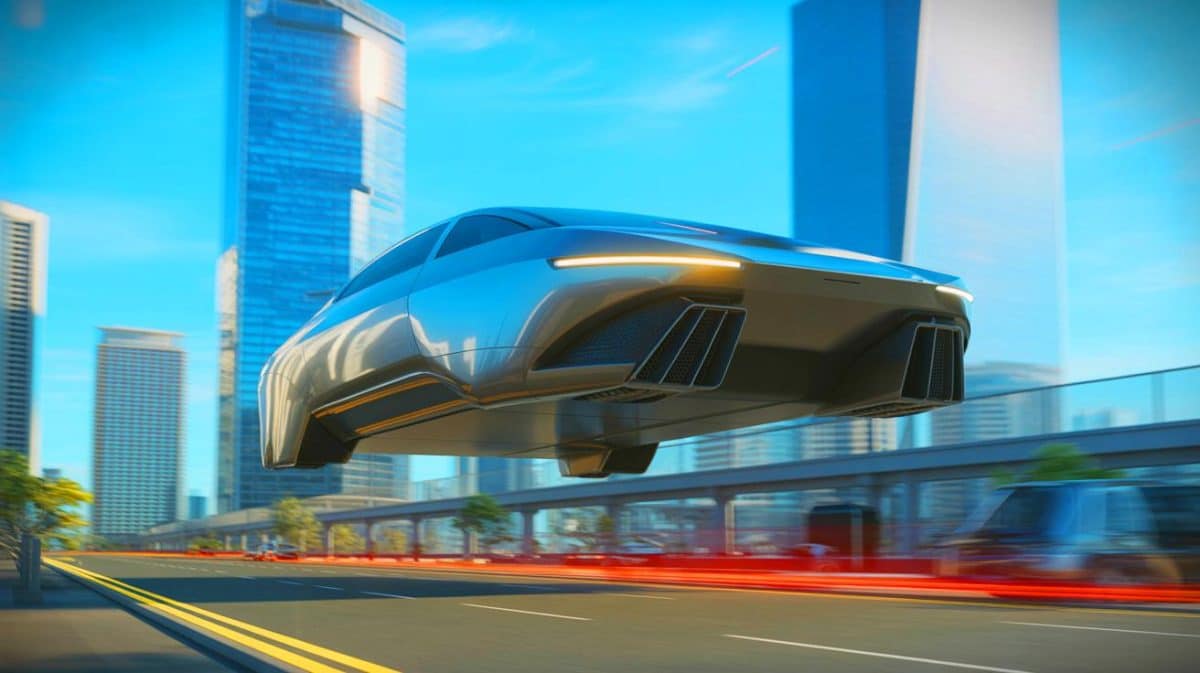 « Elle roule et décolle vraiment » : les premières images saisissantes de la voiture volante qui change tout Illustration de la voiture volante d'Alef Aeronautics, créée par intelligence artificielle.
