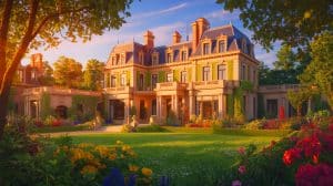 La villa ultra-sécurisée de Mylène Farmer : découvrez cet incroyable refuge dans le quartier le plus protégé de France qui éveille toutes les curiosités Illustration de la nouvelle demeure de Mylène Farmer à Saint-Cloud. Image réalisée par IA.