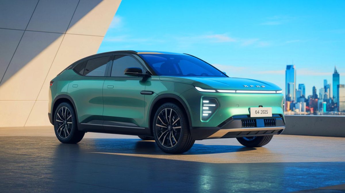 Illustration de la Xpeng G6 2025, concurrent du Tesla Model Y, générée par intelligence artificielle.