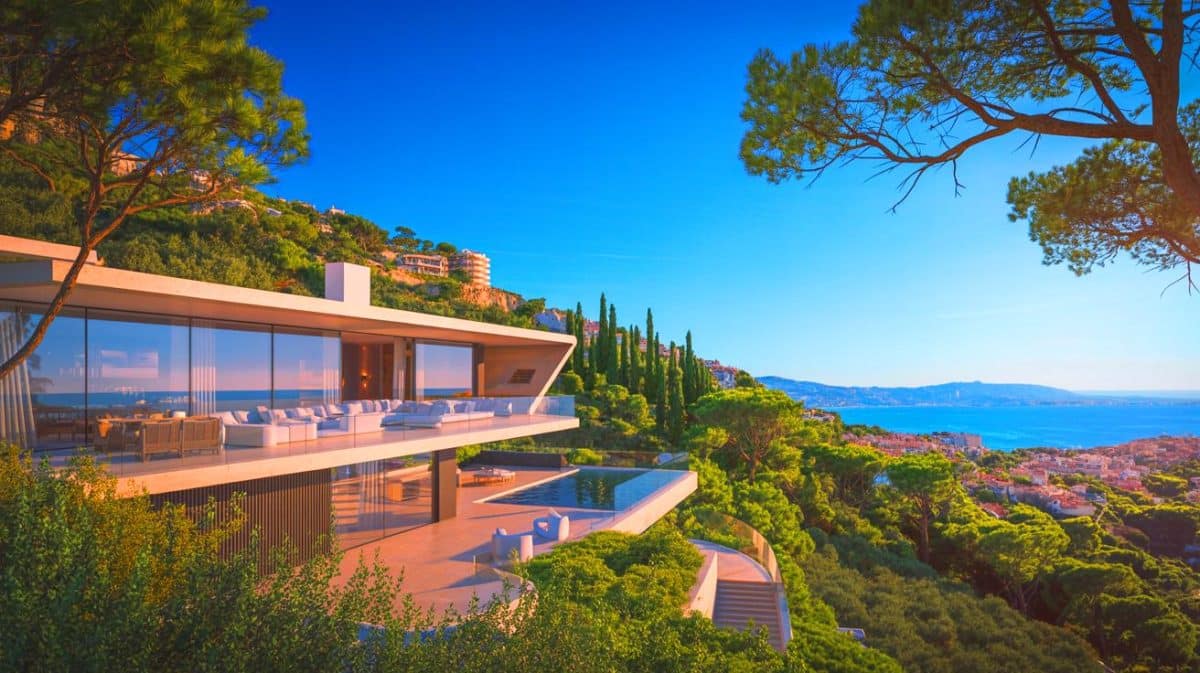 La maison la plus chère de Marseille fait polémique « c’est un luxe absurde » pour certains tandis que d’autres la voient comme un chef-d’œuvre inégalé du marché immobilier local Illustration de la villa "le nid d’aigle" avec vue panoramique sur Marseille.