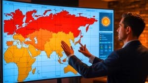 Illustration de la controverse autour des cartes météo télévisées et des accusations de manipulation des couleurs. Image réalisée par IA.