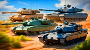 Révélation explosive : le char Leclerc français affiche un prix hallucinant, près de quatre fois supérieur à l’Armata russe, et relance le débat militaire Illustration de chars d’assaut modernes et leur impact géopolitique. Image réalisée par IA.