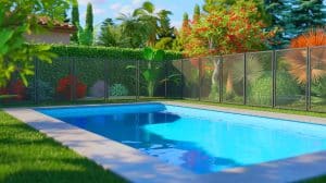Illustration de piscines privées et des réglementations associées. Image réalisée par IA.