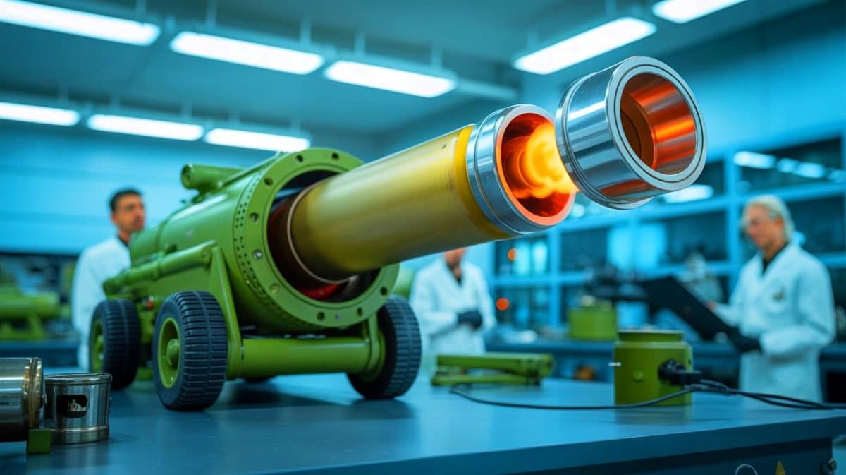 « Cette technique antique protège les canons à 3000 degrés » : une double couche de chrome promet de révolutionner la durabilité militaire Illustration de la technique de conservation antique appliquée aux canons d'artillerie modernes.