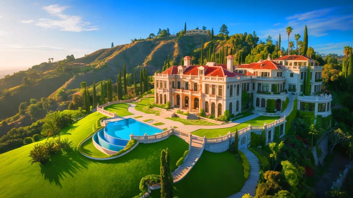 « Voici à quoi ressemble ce palace » : la villa la plus chère de Los Angeles dévoile des secrets architecturaux hors du commun Illustration de Casa Encantada, somptueuse demeure perchée sur un promontoire de Los Angeles.