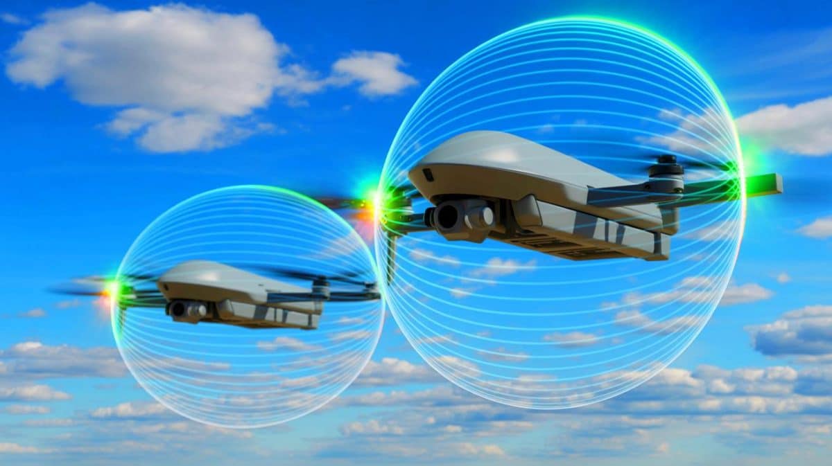 La Chine bouleverse la guerre électronique : les systèmes ennemis paralysés, les alliés protégés par une technologie inédite Illustration de la technologie chinoise de guerre électronique utilisant des drones pour créer une zone de protection dans un environnement hostile.