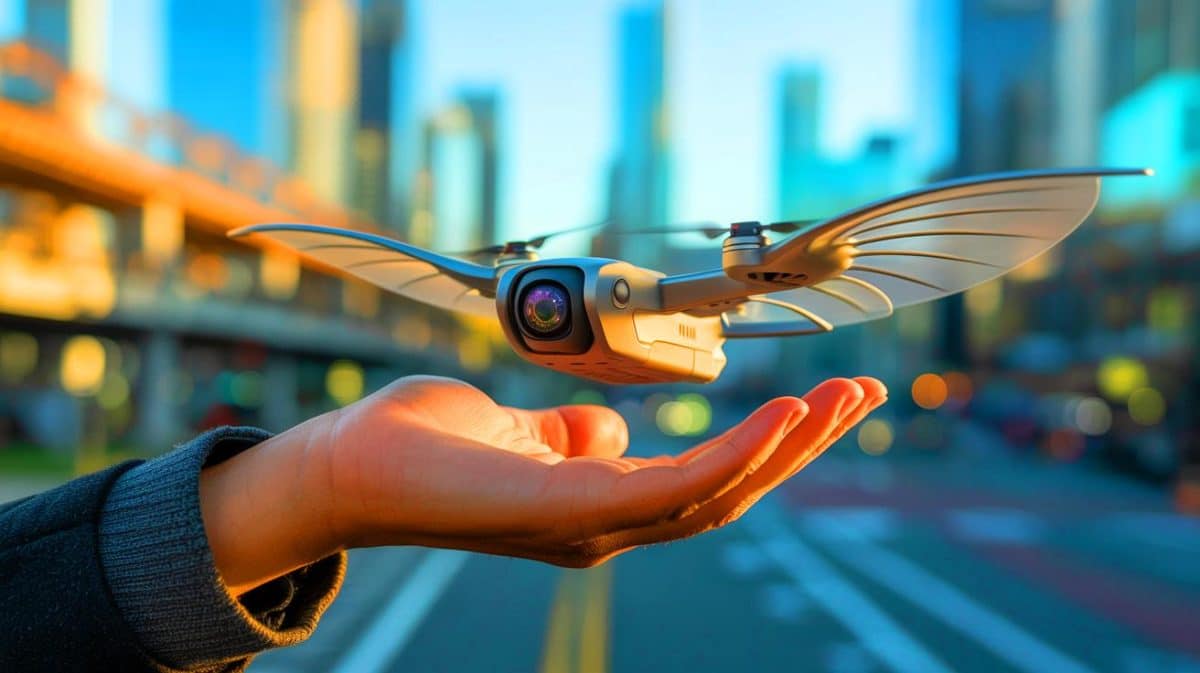 « La France dépassée ? Le drone faucon japonais atterrit dans votre main » et change la donne technologique Illustration de l'atterrissage en douceur d'un drone à ailes battantes sur la main d'une personne.