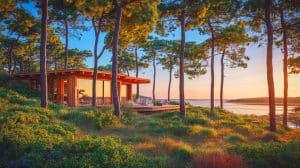Illustration de la maison au Cap Ferret où Guillaume Canet et Marion Cotillard ont partagé des moments précieux.