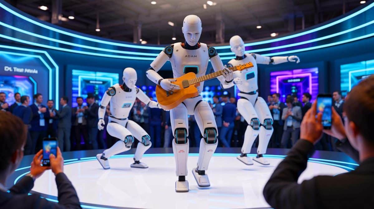 Robots humanoïdes : « C’est terrifiant, ils bougent ! » Adam et Adam-U s’emparent du monde avec leur mouvement saisissant Illustration de la présentation des robots humanoïdes Adam et Adam-U au WAIC 2025 par PNDbotics.