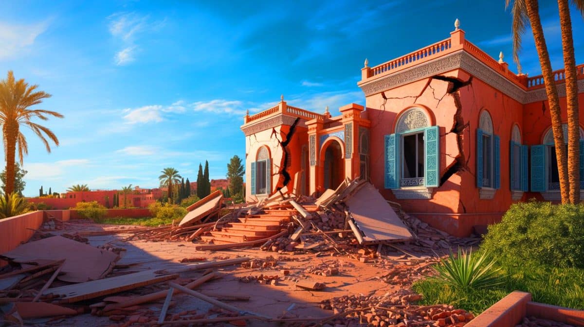 Séisme dévastateur au Maroc : « Regardez ce que ma villa est devenue » s’indigne Gims face aux destructions Illustration de la villa de Gims à Marrakech endommagée par le séisme.
