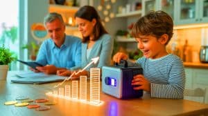 Illustration de diverses options d'épargne pour assurer l'avenir financier des petits-enfants.